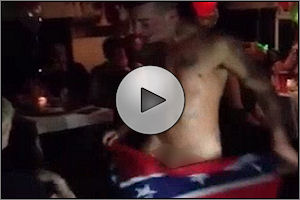Real fireman male stripper from the UK performs at a ladies night